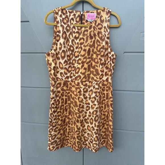 Kate Spade Panthera Cheetah Print Ponte Knit Sheath Dress Size XL Sleeveless NWT - Picture 4 of 13